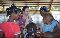 CHOP Global Health fellow Chloe Turner, MD, cares for children in the Dominican Republic.