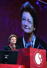 Dr High delivering the 2013 E. Donnall Thomas Lecture at ASH annual meeting on Dec. 9.