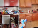 Before and after images of kitchen cabinet repair by CAPP+ Home Repair