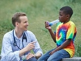 Doctor talking to asthma patient