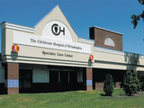 Front entrance of CHOP Specialty Care, Voorhees building