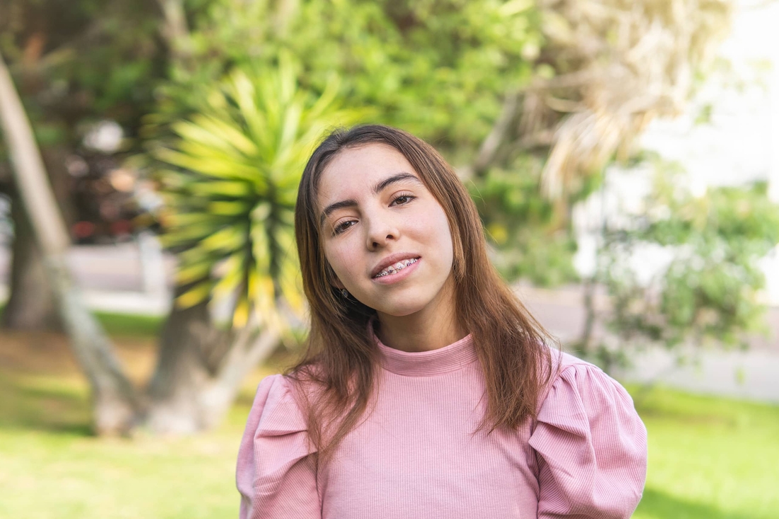 Teen girl with braces