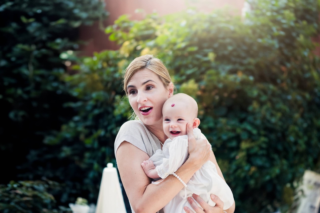 Mother holding her baby