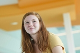 Smiling girl with red hair