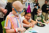 Patients making crafts