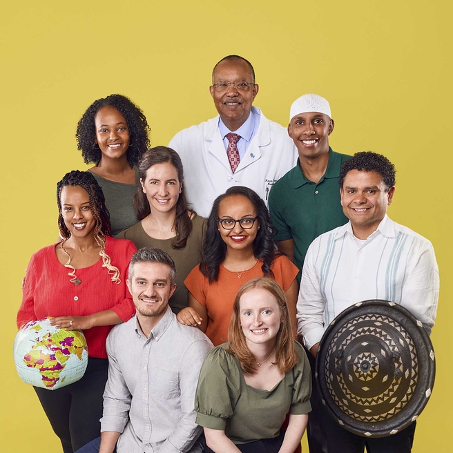 A group of radiology and Global Health professionals smiling.