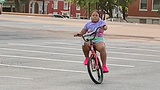 Onni riding a bike