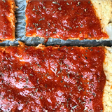 Cauliflower crust tomato pie