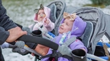 Addy and Lily in their strollers