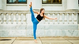 Lily demonstrates her advanced flexibility and dancing skills a few months after treatment at CHOP. Photo courtesy of Deanna Harrington Photography.