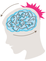 Illustration of injured brain