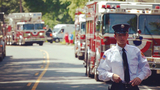 Matthew in firefighter uniform