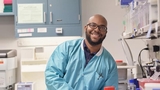 Lab worker in laboratory setting