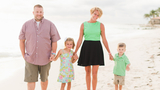 Wes CDH patient with his family walking at the beach