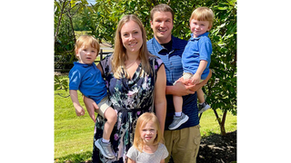 Parents Lisa and Derek with (from left) Dean, Ella and Danny