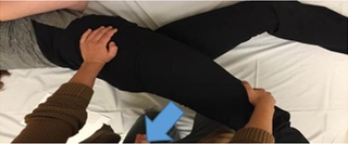 Side-lying hip stretch (extension)