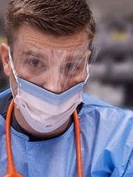 hospital employee wearing PPE