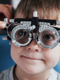 boy getting eye exam