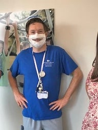 Staff wearing window facemasks