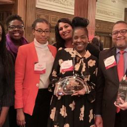 Group of people after receiving awards