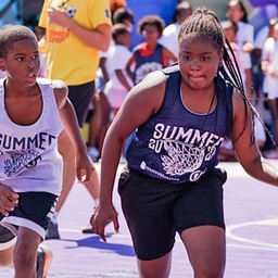 Kids playing basketball