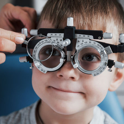 boy getting eye exam