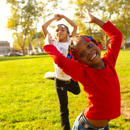 Girls outside dancing