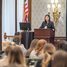 Speaker conducting a presentation