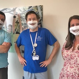 Staff wearing window facemasks