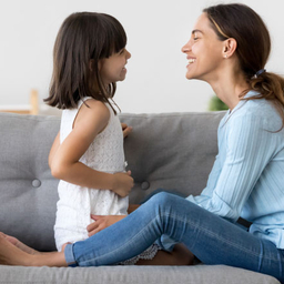 Mother and daughter talking