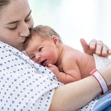 Mom with newborn in hospital