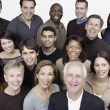 Groups of adults smiling 